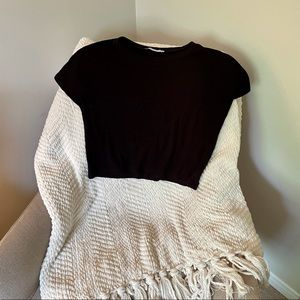NWOT Zara Black T Shirt Crop Top